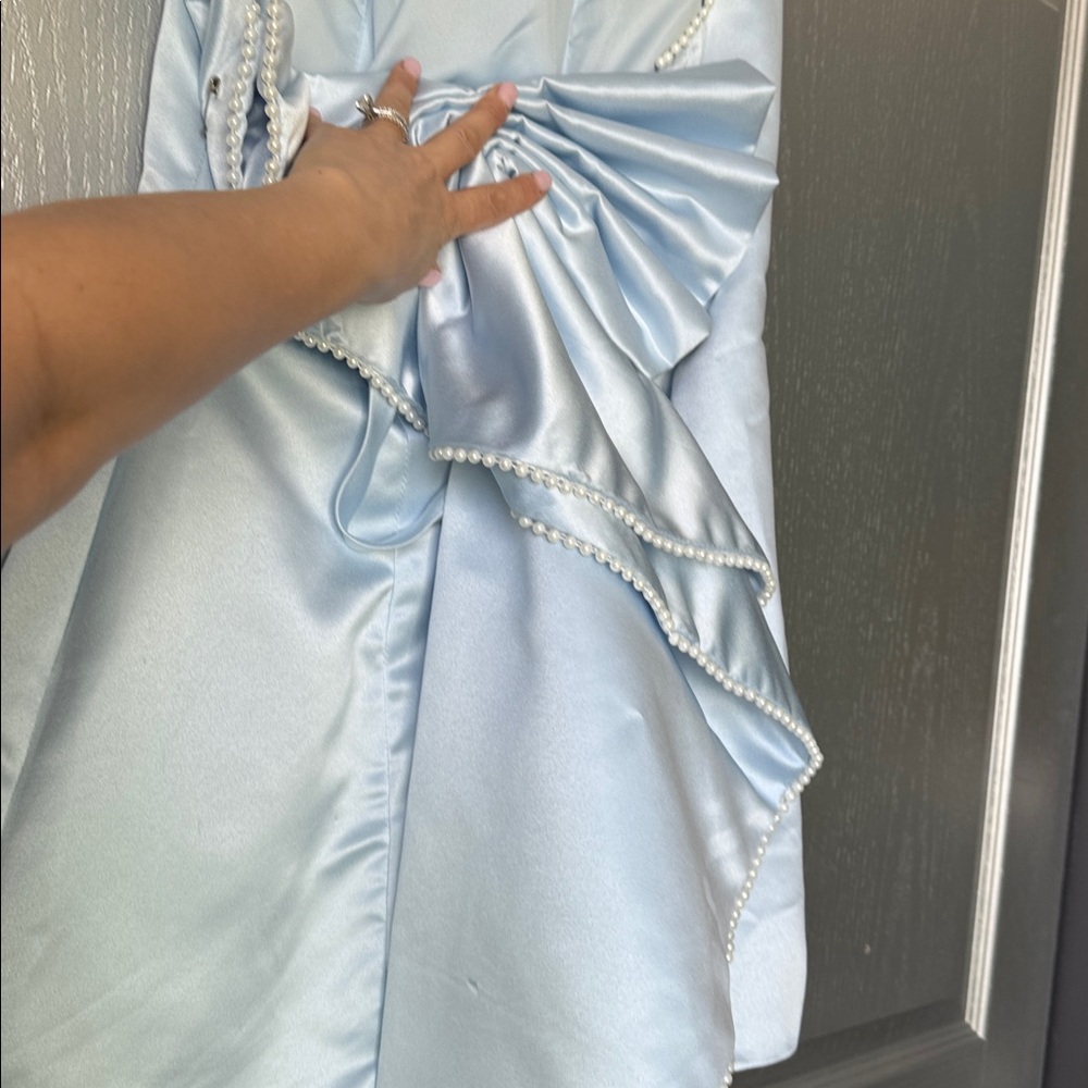 Fancy Baby Blue Mini Dress View 3